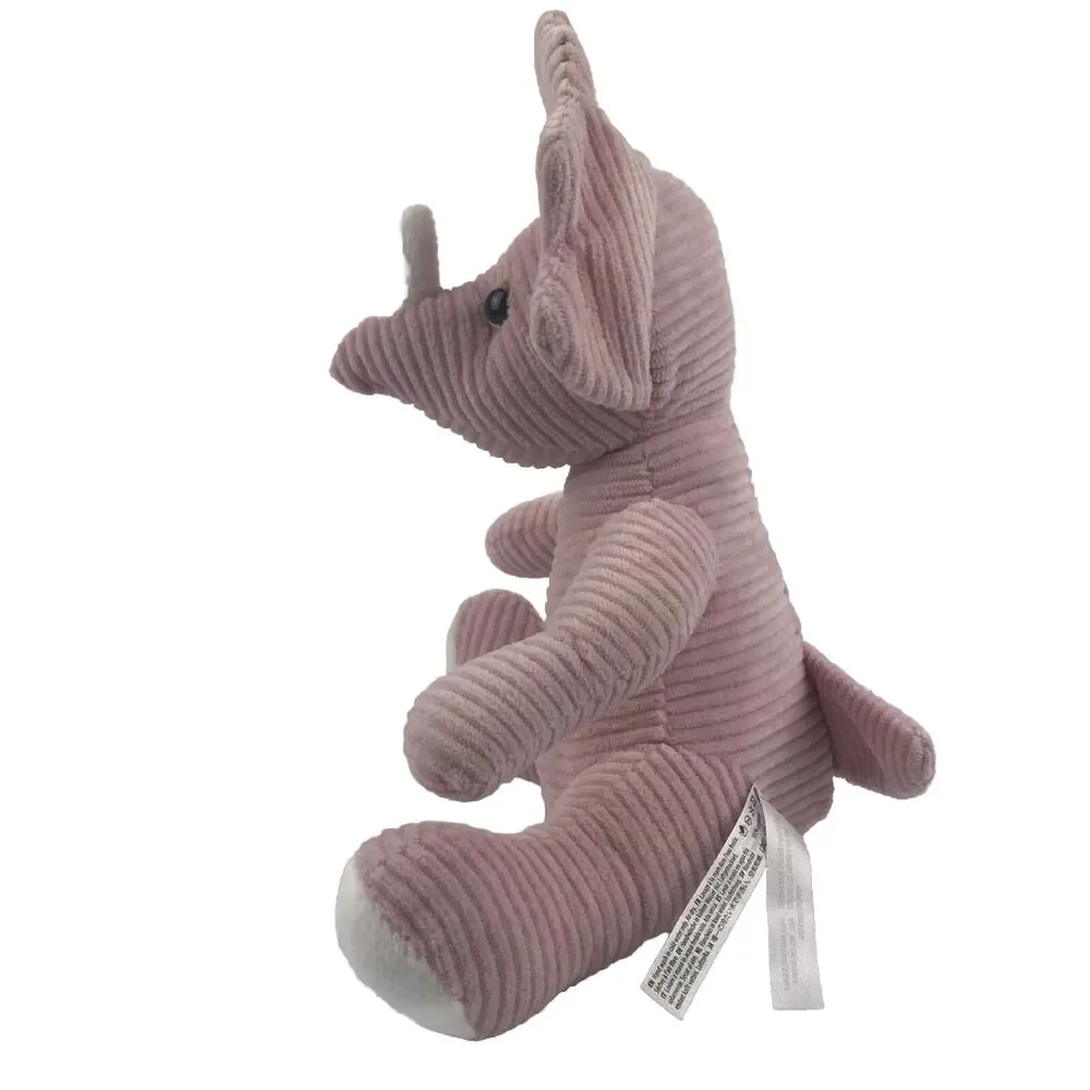 Naturally Kids Dinosaur Plush Pink Triceratops Ribbed Corduroy 10